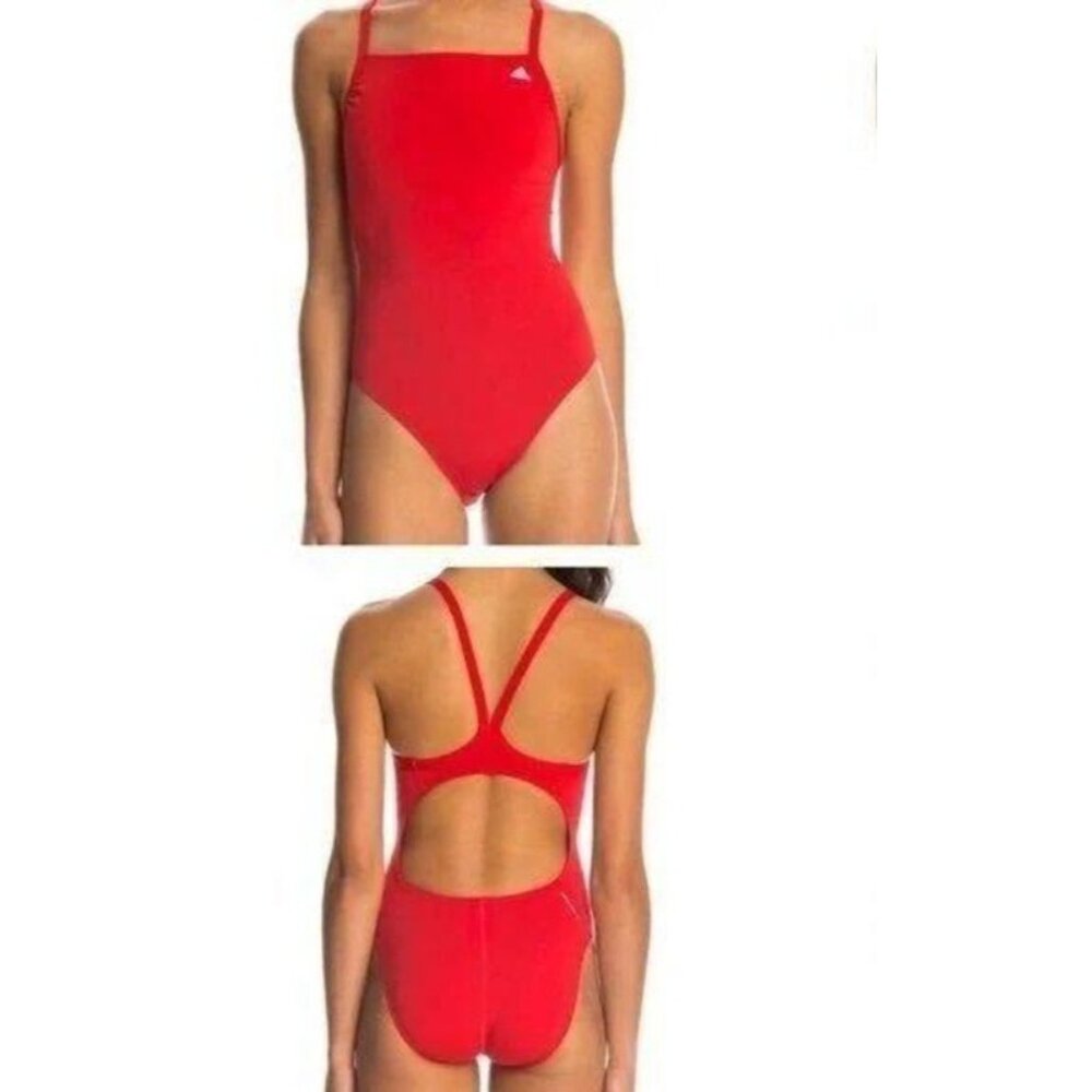 Adidas Vortex Womens Infinitex Performance One Piece Swimsuit Red Size 28 NWT